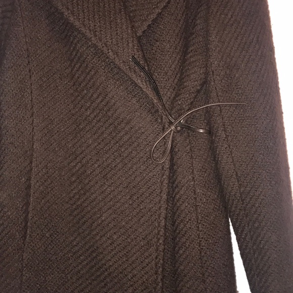 Cole Haan City Wool Knit Wrap Trench - Picture 4 of 7